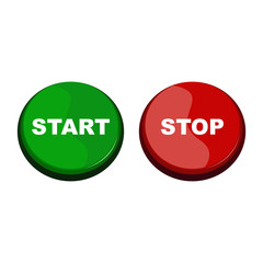 Start and Stop Button Vector and Icon for App and Website