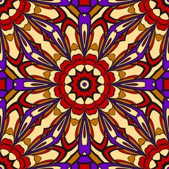 Decorative floral wallpaper for interior design. Modern geometric ornament. Seamless vector illustration