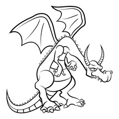 The Dragon Coloring Book Cartoon Vector