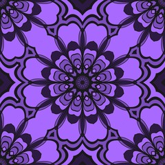 Decorative floral wallpaper for interior design. Modern geometric ornament. Seamless vector illustration