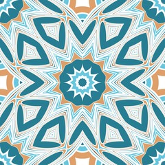 Decorative floral wallpaper for interior design. Modern geometric ornament. Seamless vector illustration