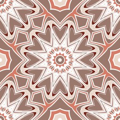 Decorative floral wallpaper for interior design. Modern geometric ornament. Seamless vector illustration