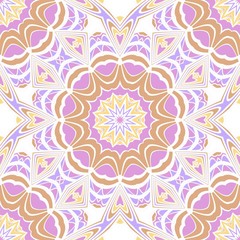 Decorative floral wallpaper for interior design. Modern geometric ornament. Seamless vector illustration