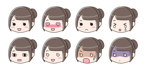 喜怒哀楽　表情セット　女性