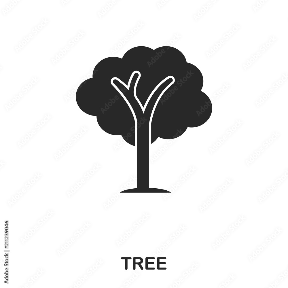 Poster tree icon. line style icon design. ui. illustration of tree icon. pictogram isolated on white. ready