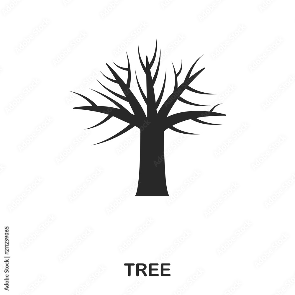 Poster tree icon. line style icon design. ui. illustration of tree icon. pictogram isolated on white. ready