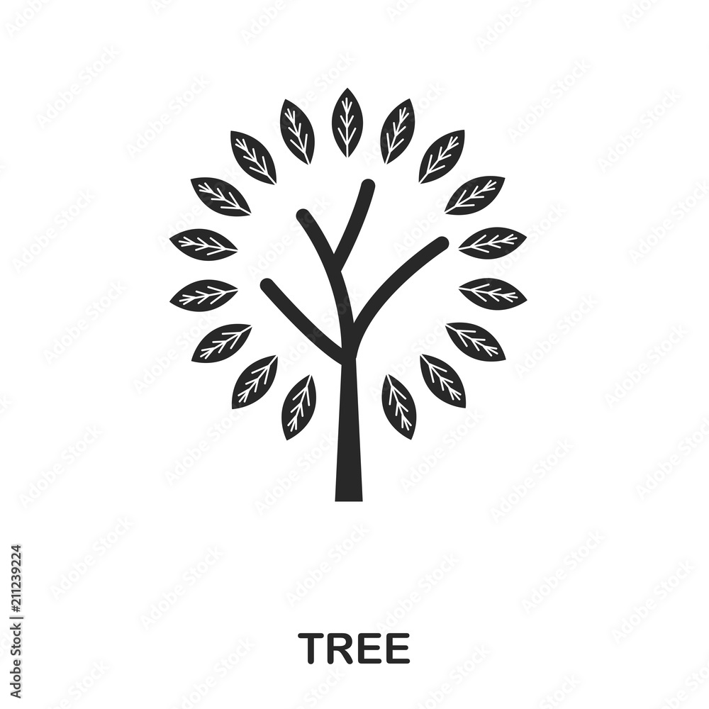 Poster tree icon. line style icon design. ui. illustration of tree icon. pictogram isolated on white. ready