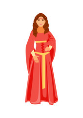 Medieval girl vector