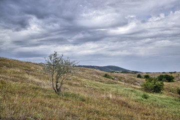 Obraz premium mountain landscape in rainy weather