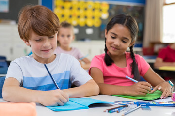 Classmates at elementary school