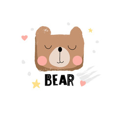 Cute bear face illustration