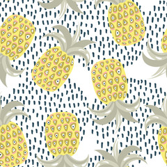 Seamless pattern with abstract pineapples