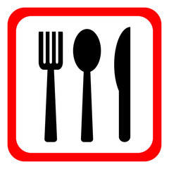 Knife, fork and spoon on a white background. Vector illustration.