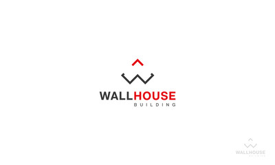 Wall house logo modern design building