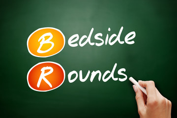 BR - Bedside Rounds acronym, concept on blackboard