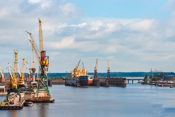 Fototapeta premium Cargo ship in the dock