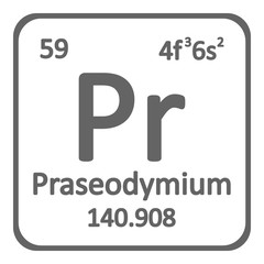 Periodic table element praseodymium icon.