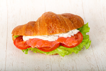 Croissant with salmon