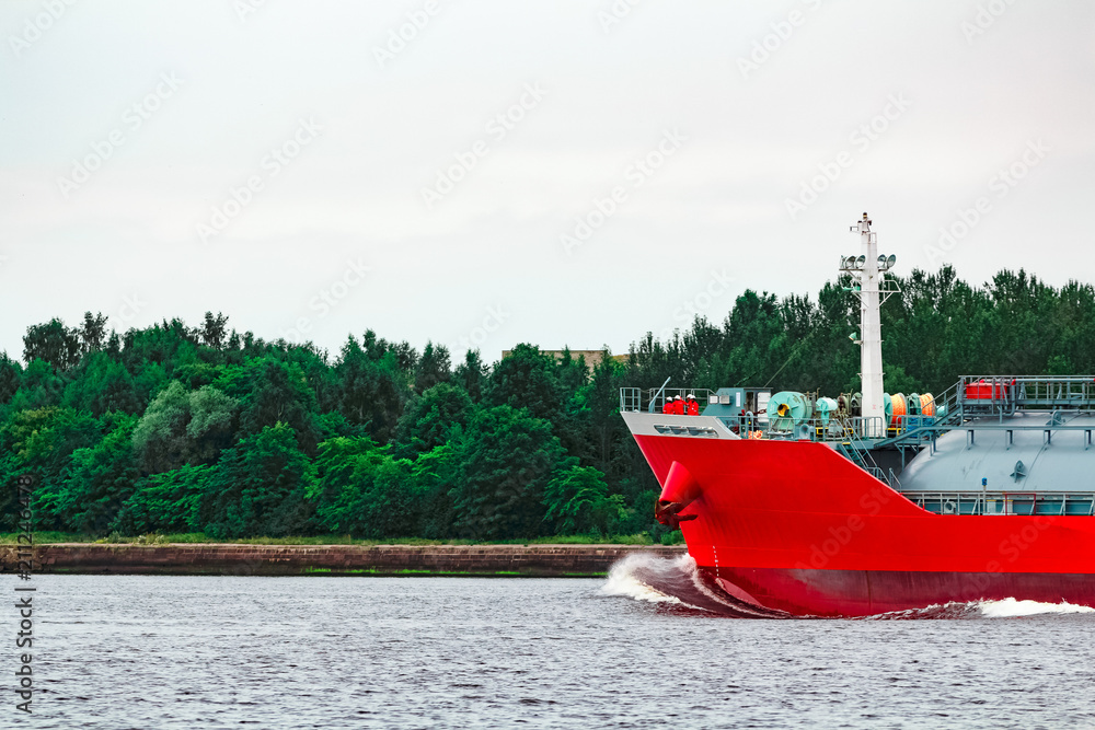 Sticker Red cargo tanker ship