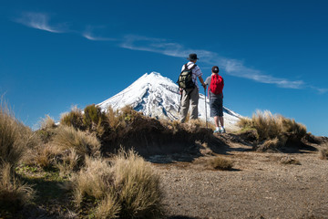 Hiking Mount Taranaki with friends in New Zealand