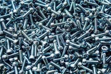 One thousand Bolts screws fasteners in a pile. 