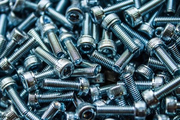 One thousand Bolts screws fasteners in a pile. 