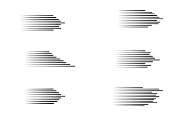 Set speed lines isolated set. Motion effect for your design. Black lines on white background. Vector