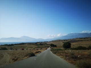 A road through mountainous landscape