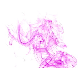 Purple smoke on white background