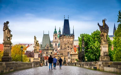 Wall murals Charles Bridge Prague is the capital of the Czech Republic, the European state. Historical sights.