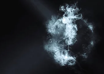 Deurstickers 球体から煙が上がる © k_yu
