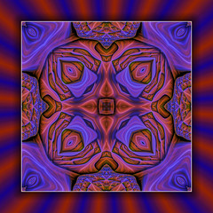 abstrakt fraktal symmetrisch illustration gerahmt