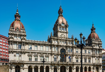 Fototapeta na wymiar Town Hall of la coruña