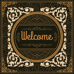 Decorative vintage welcome sign