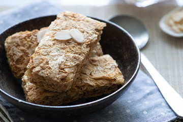 Whole grain wheat biscuits breakfast cereal