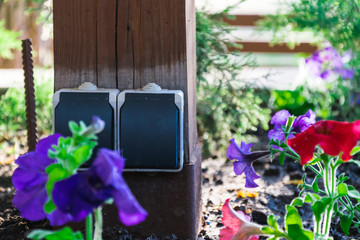 outdoor outlet in the garden