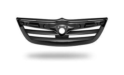 Vector illustration of the front of grille car on white background.	