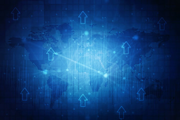 2d illustration Abstract futuristic electronic circuit technology background
