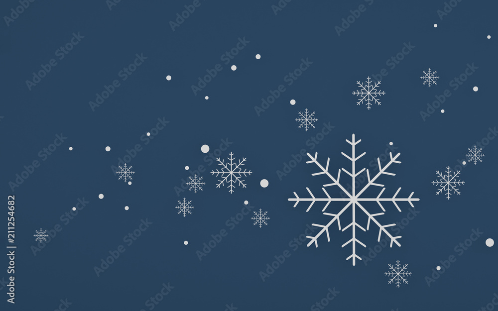 Poster paper art scene of snow flake on pastel background,minimal concept of forest in the night,idea for x