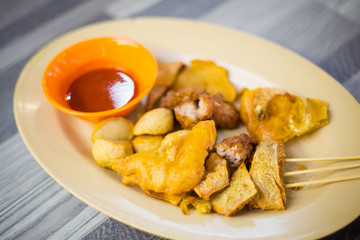 Malaysian lorbak selection with sauce