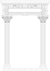 Obraz premium Contouring coloring of classical arch