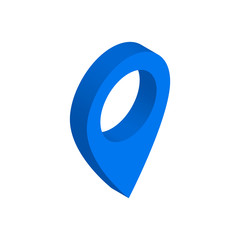 Isometric Pin. Isometric Pin Marker. Isometric Map Marker Icon in Vector