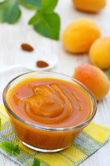 Apricot puree and fresh apricots