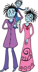 A family of happy vampires