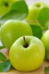 Fresh green apples