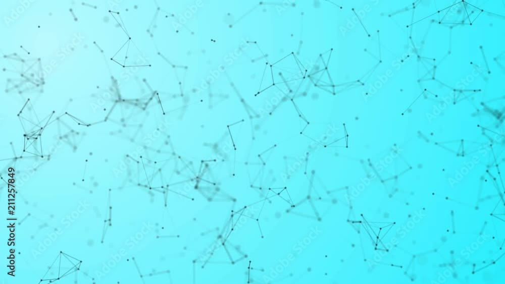Poster abstract moving background of chaotically moving lines and points