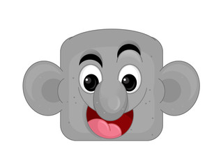 cartoon scene with face expression on white background - illustration for children