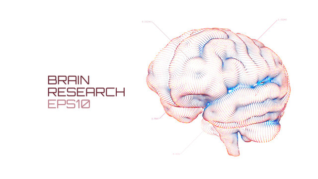 Brain research futuristic medical ui. IQ testing, artificial intelligence virtual emulation science technology