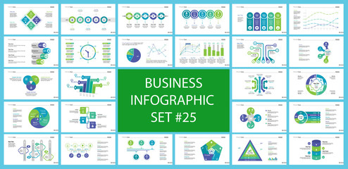 Business inforgraphic design set for strategy concept. Can be used for business project, annual report, web design. Process chart, option chart, flowchart, scatter plot, line graph