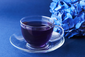 cup of butterfly pea tea